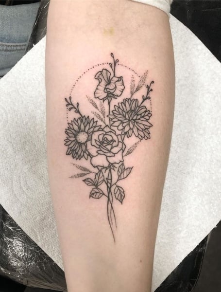 Family Birth Flower Tattoo