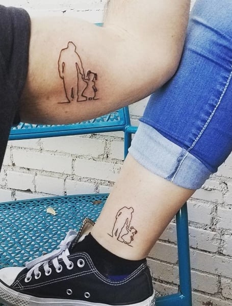 Father And Daughter Small Tattoos (1)