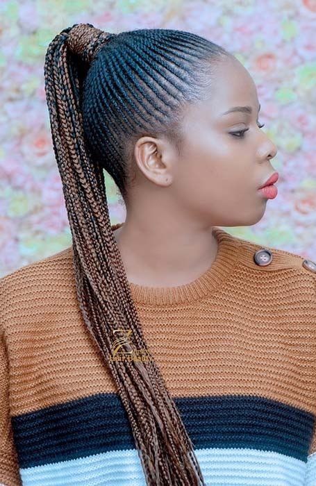 Feed In Braids Ponytail