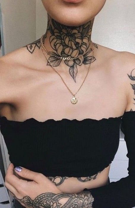 70 Coolest Neck Tattoos for Women in 2023  Saved Tattoo