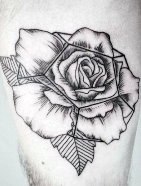 Geometric Rose Tattoo (1)