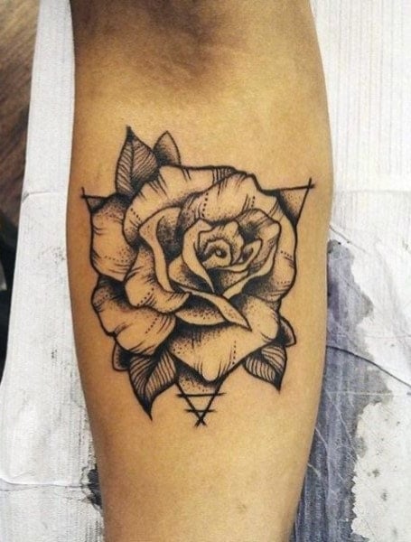 Geometric Rose Tattoo (2)