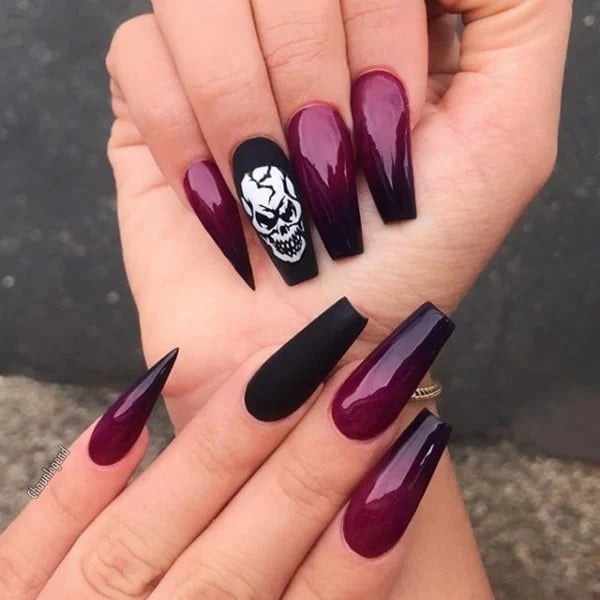 Untitled | Purple acrylic nails, Purple ombre nails, Purple nails