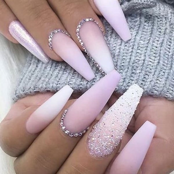 Ombre coffin sales nail designs