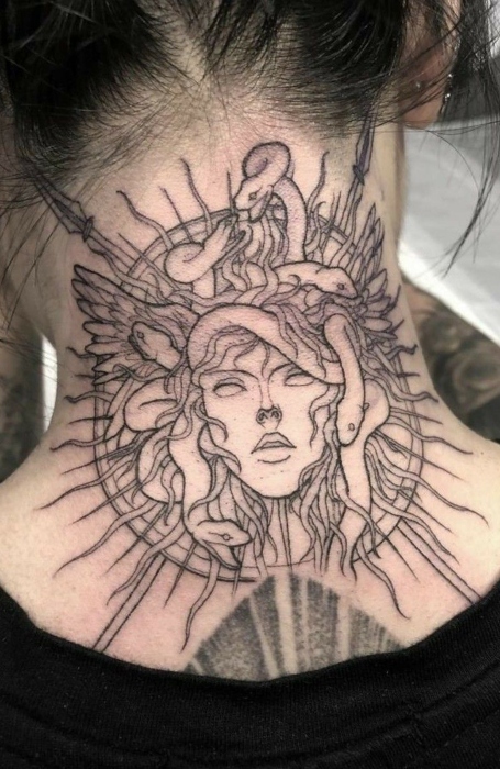 Medusa Neck Tattoo