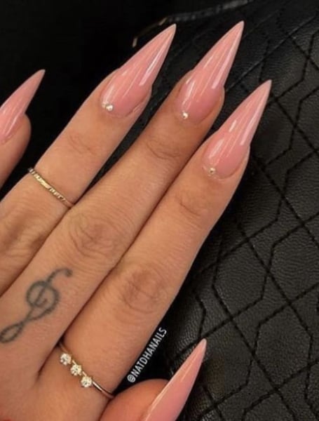 Nude Stilleto Nails