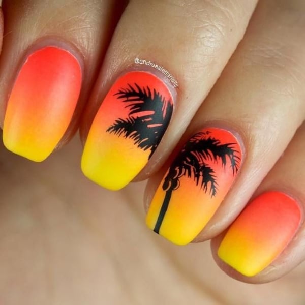Ombre Sunset Nails