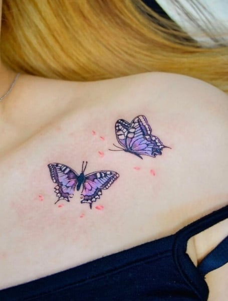 Purple Butterfly Tattoo