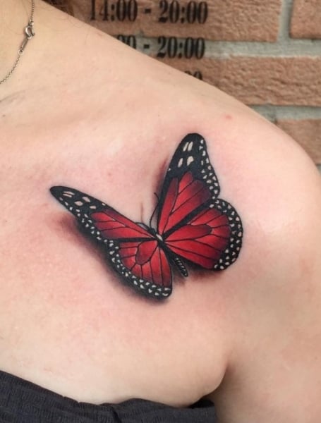 Red Butterfly Tattoo (2)