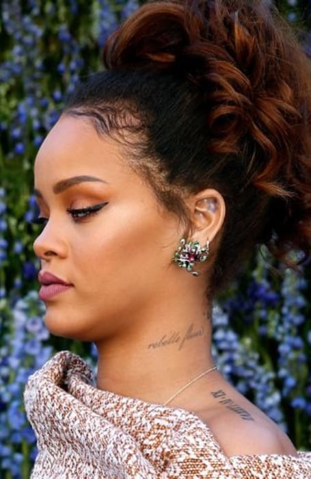 Rihanna Neck Tattoo