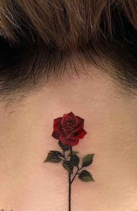 Rose Neck Tattoo (1)