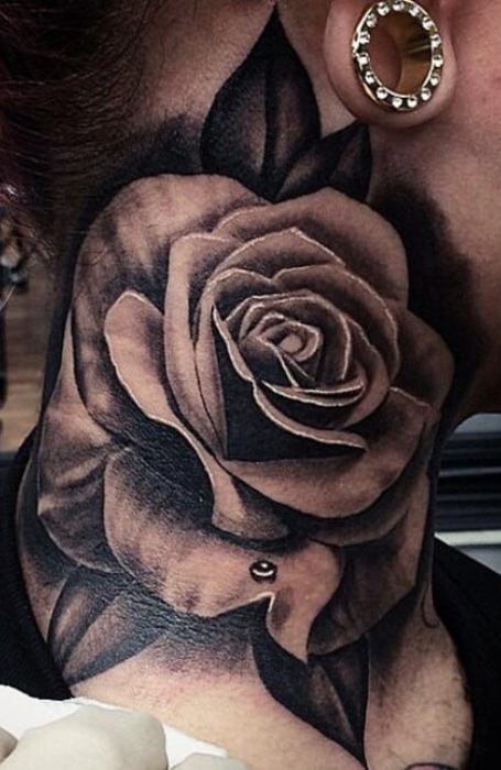 Rose Neck Tattoo