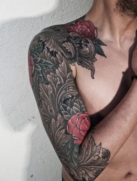 Rose Sleeve Tattoo (4)