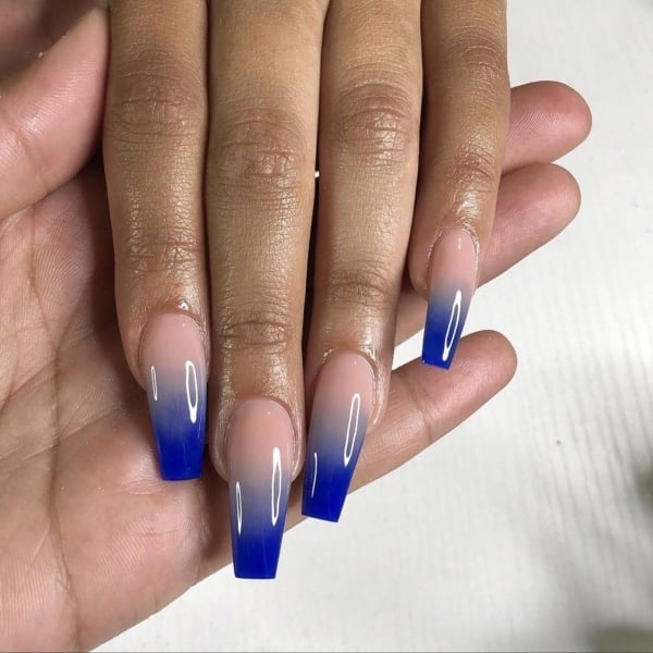 Royal Blue Ombre Nails