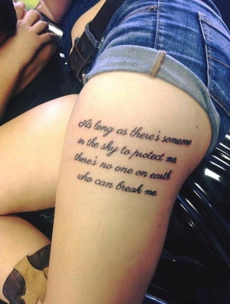 Thigh Tattoos Quotes