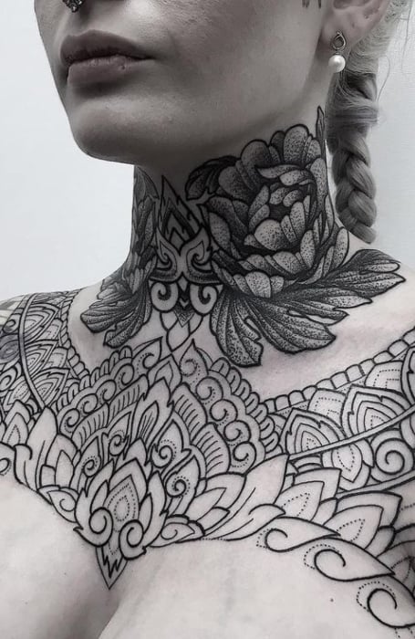 130 Cool Throat Tattoos Ideas With Meanings 2023  TattoosBoyGirl in  2023  Throat tattoo Neck tattoos women Full neck tattoos