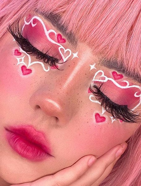 Vibrant Pink Egirl Makeup