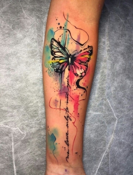 Watercolor Butterfly Tattoo