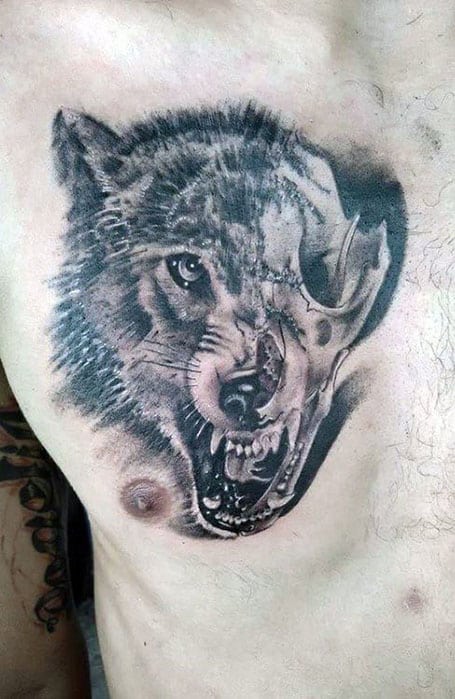 Wolf Skull Tattoo