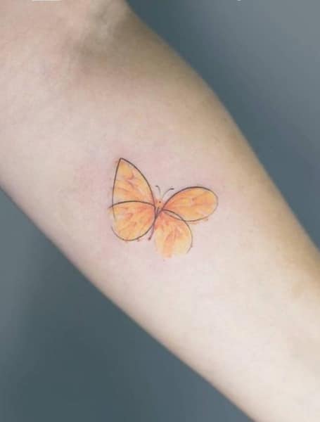 Yellow Butterfly Tattoo (1)