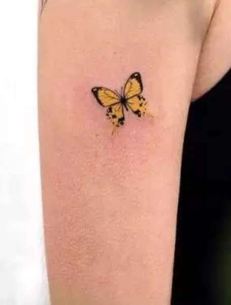 Yellow Butterfly Tattoo