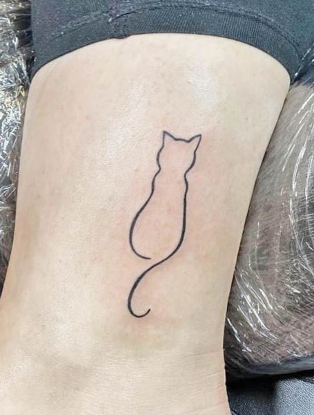 Cat Outline Tattoo
