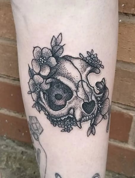 Cat Skull Tattoo 