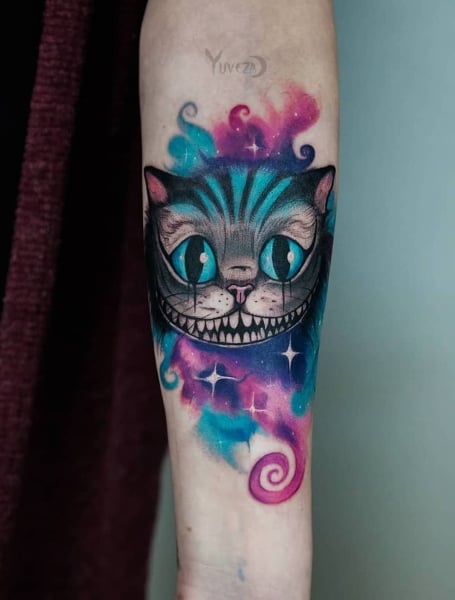 Peekaboo cute black cat tattoo evil eye  design with small black heart   and a small red heart  on neck done permanenttattooart  Instagram