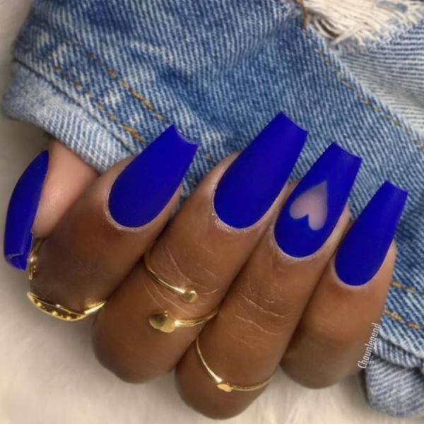 Coffin Royal Blue Nail Designs (1)