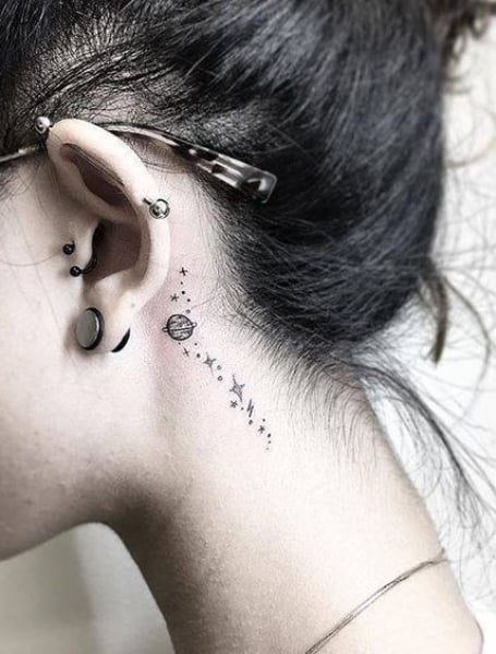 Cute Behind The Ear Tattoos (1)