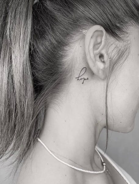 Cute Behind The Ear Tattoos