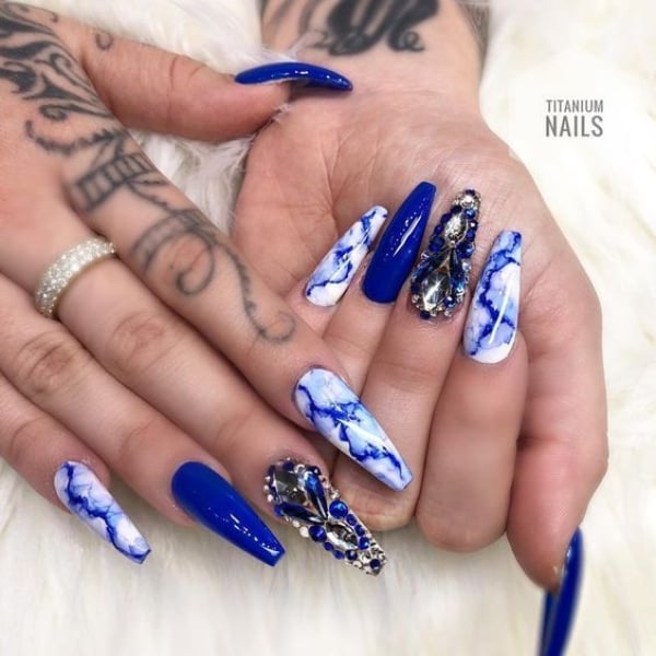 Cute Royal Blue Nails
