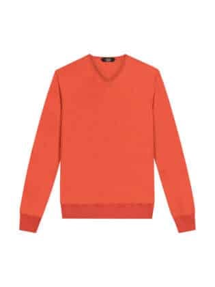 Extrafine Merino V Neck Orange