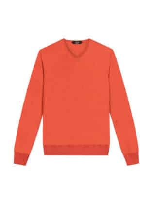 Extrafine Merino V Neck Orange