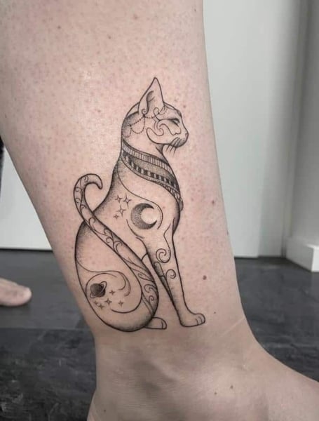 Egyptian Cat Tattoo 