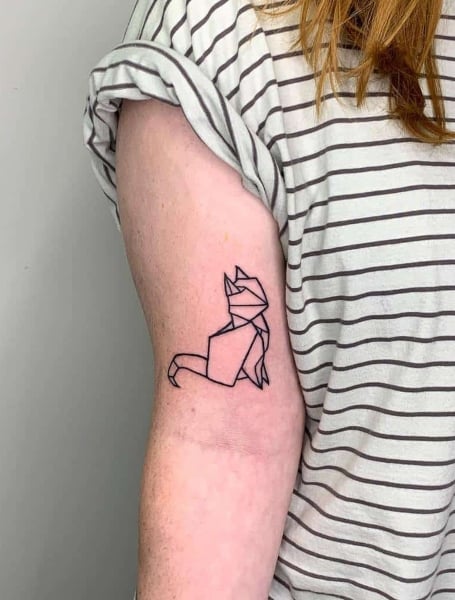 Cat Geometric Tattoo Images