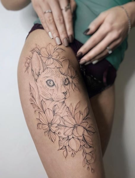 Hairless Cat Tattoo 