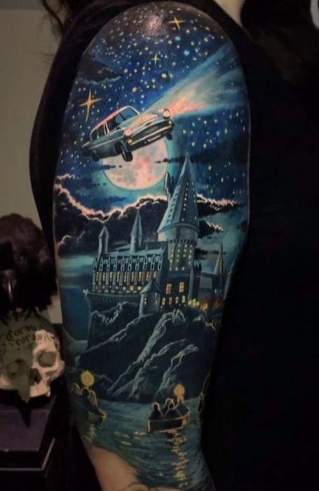 Harry Potter Half Sleeve Tattoo (1)