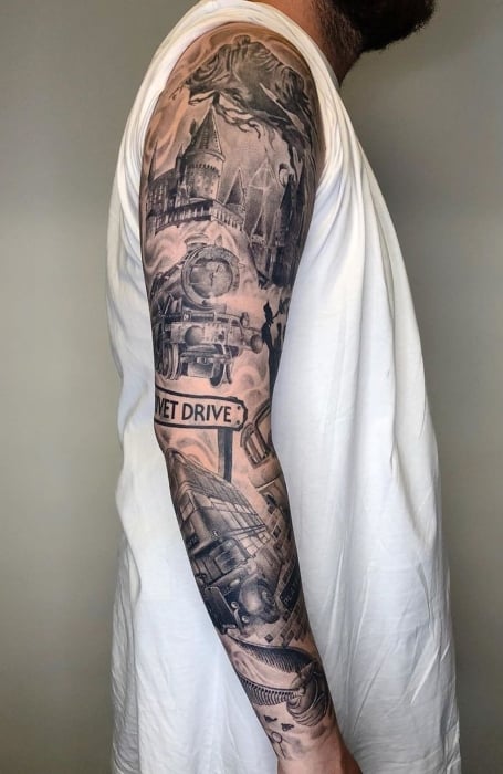 Harry Potter Sleeve Tattoo (1)