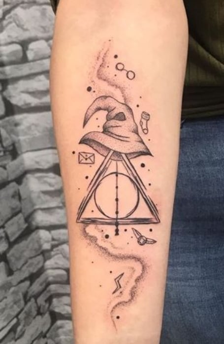 Elder wand tattoo  Wand tattoo Harry tattoos Harry potter tattoos