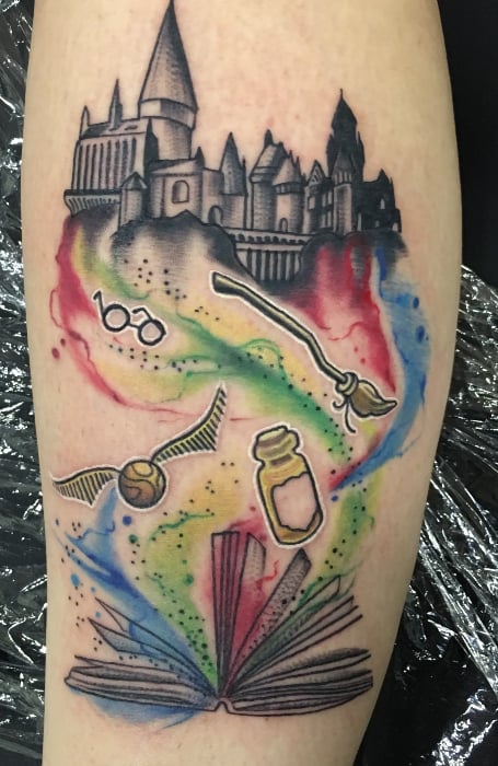 Harry Potter Watercolour Tattoo (1)