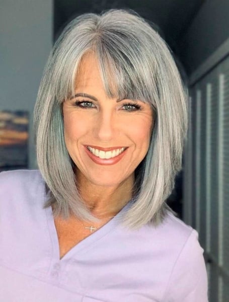 50 Haircut  Hairstyles for Women Over 50  Metallic Grey Textured Short  Haircut