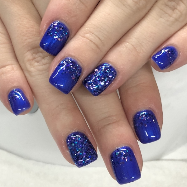 Royal Blue Dip Nail