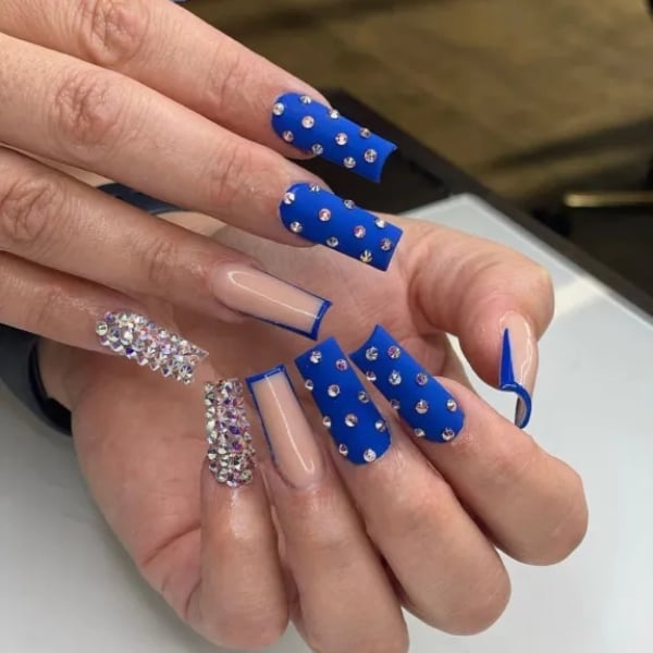 Royal Blue Prom Nails