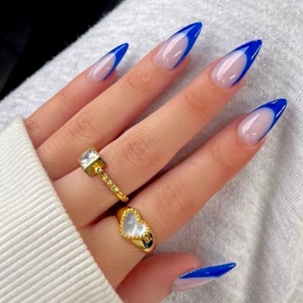 Royal Blue Stiletto Nails (1)
