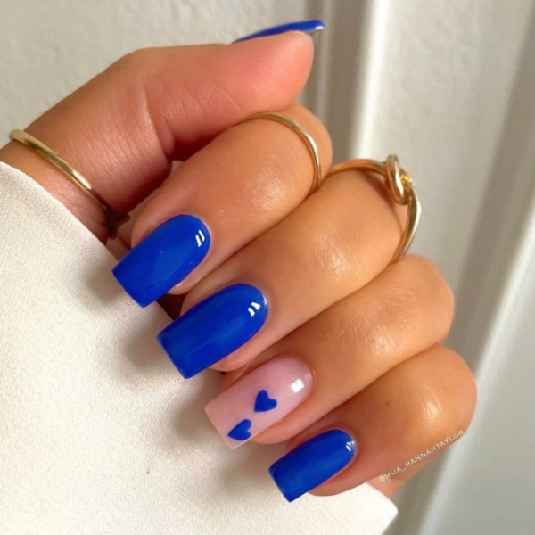 Short Royal Blue Nails