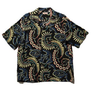 Sun Surf 'paradise Pictograph' Hawaiian Shirt Black