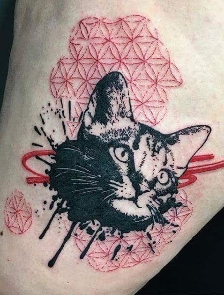 Trash Polka Cat Tattoo 