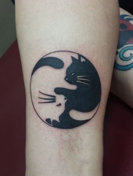 Yin Yang Cat Tattoo