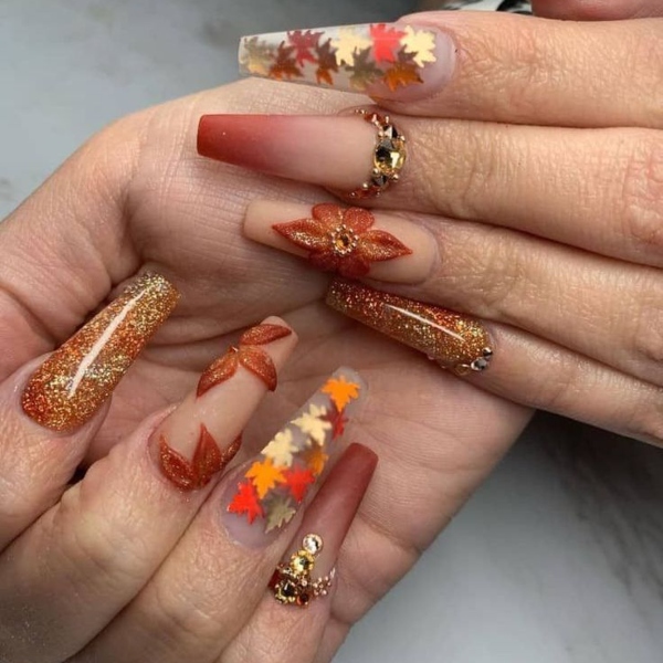 Acrylic Thanksgiving Nails